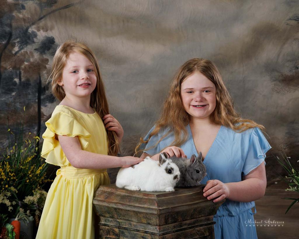 Charlotte and Alice's 2025 Easter Portraits