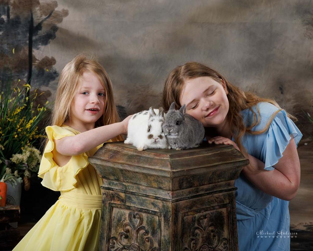 Charlotte and Alice's 2025 Easter Portraits