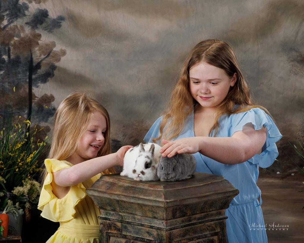 Charlotte and Alice's 2025 Easter Portraits
