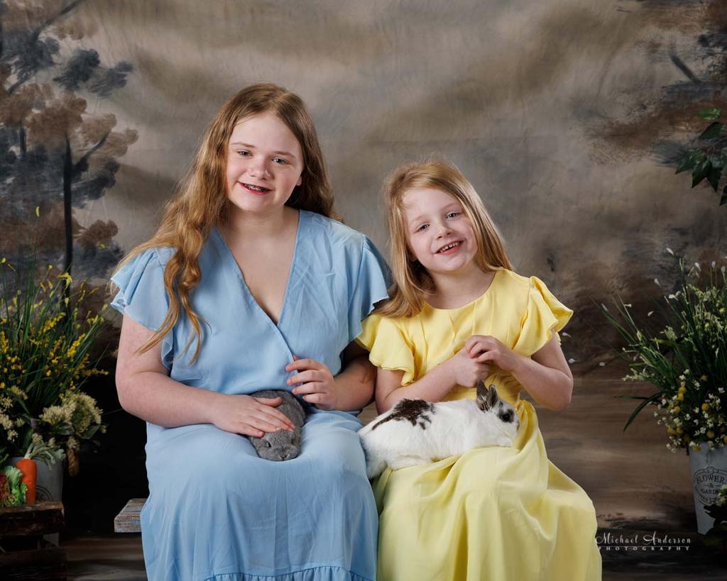 Charlotte and Alice's 2025 Easter Portraits