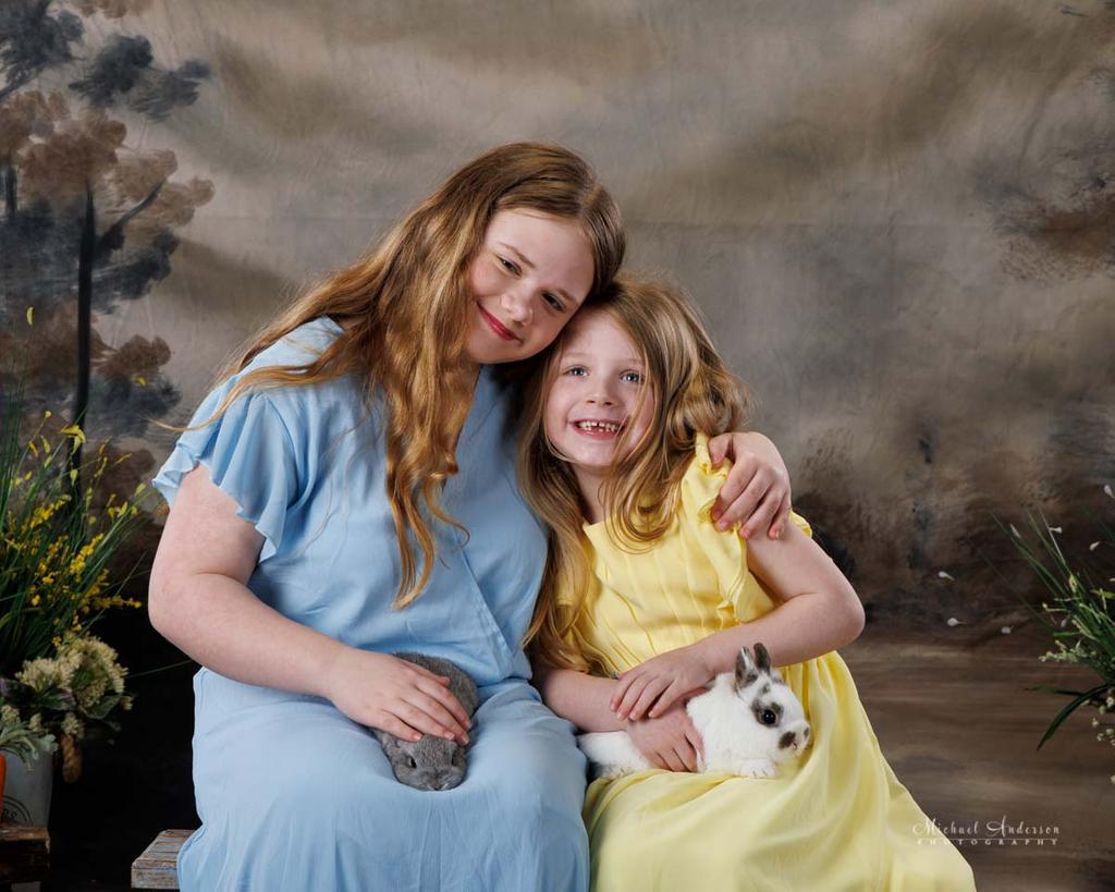 Charlotte and Alice's 2025 Easter Portraits