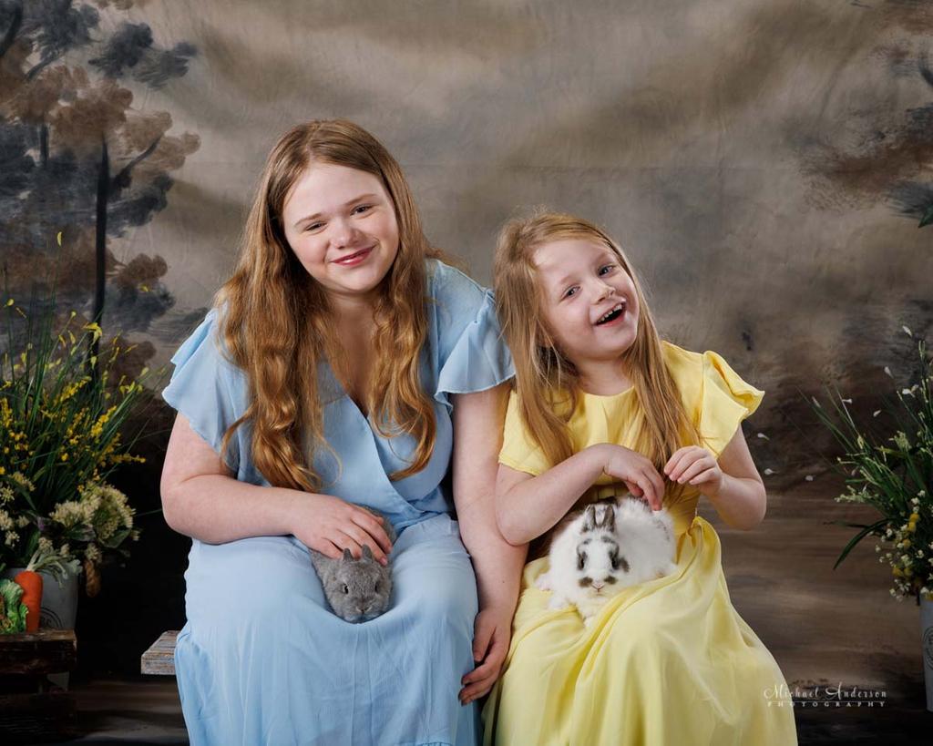 Charlotte and Alice's 2025 Easter Portraits