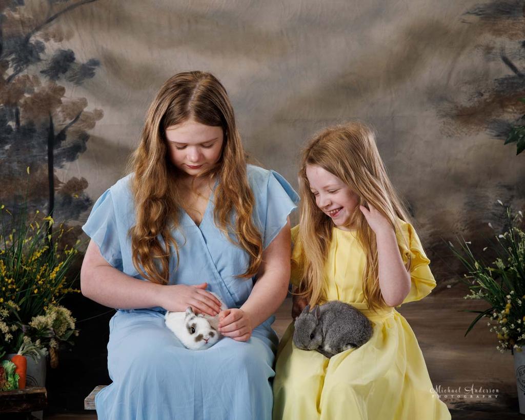 Charlotte and Alice's 2025 Easter Portraits