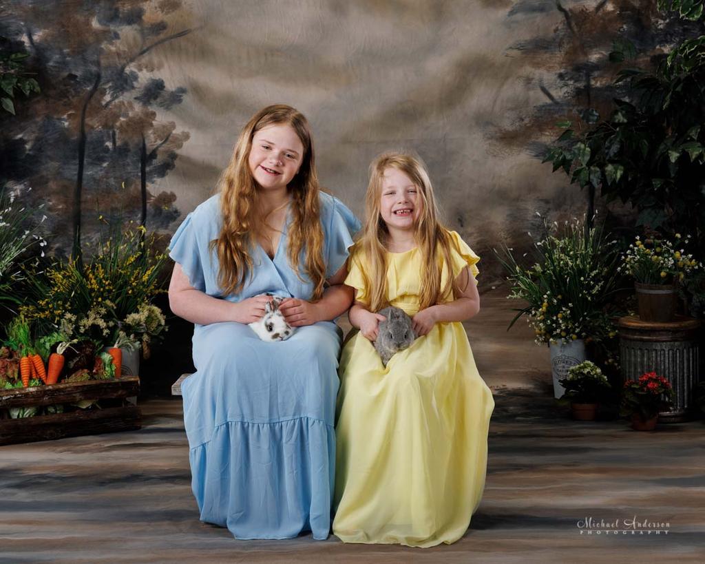 Charlotte and Alice's 2025 Easter Portraits