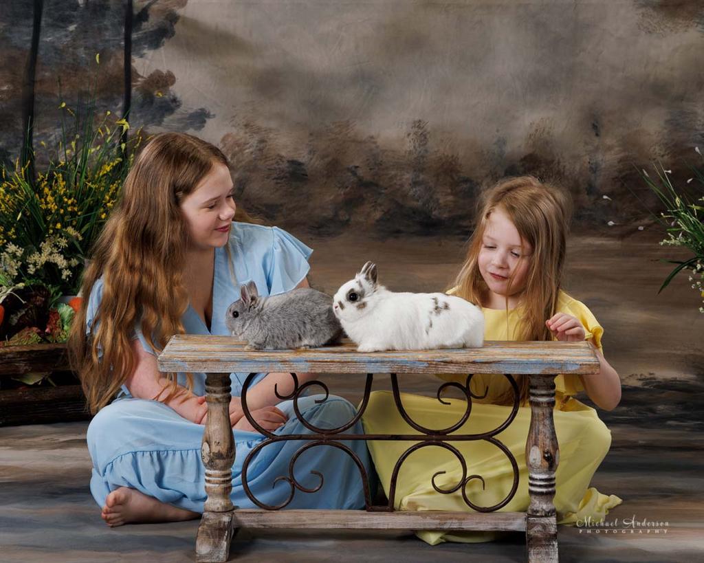Charlotte and Alice's 2025 Easter Portraits