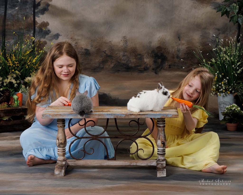 Charlotte and Alice's 2025 Easter Portraits
