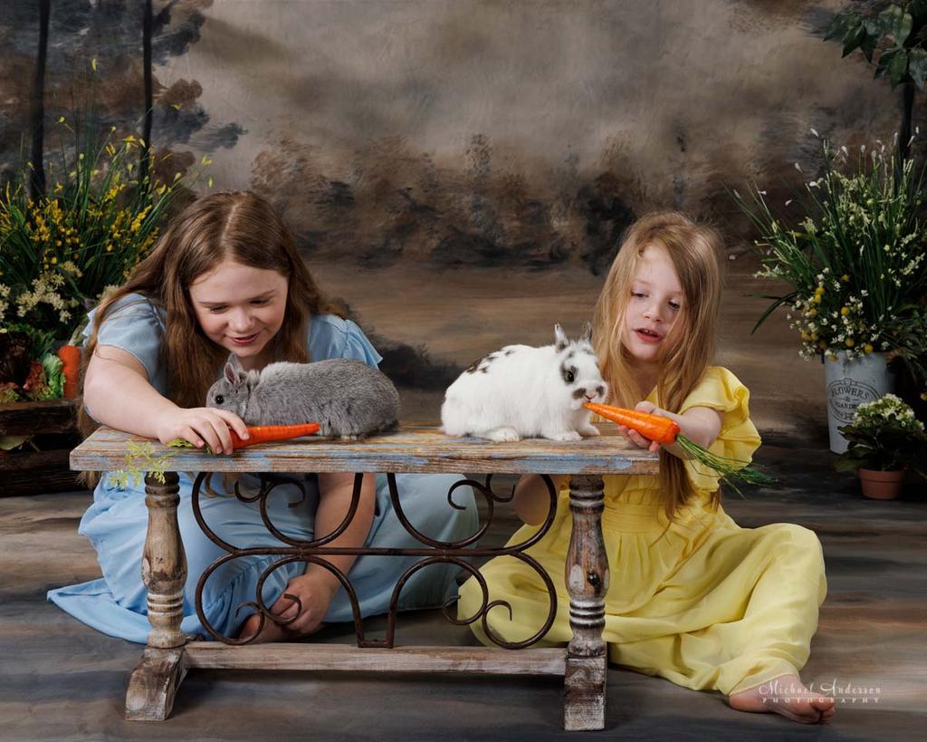 Charlotte and Alice's 2025 Easter Portraits