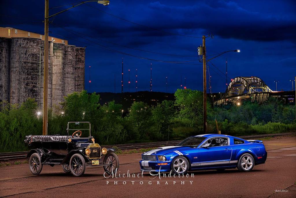 Light Painting a Model T and a Ford Shelby Mustang